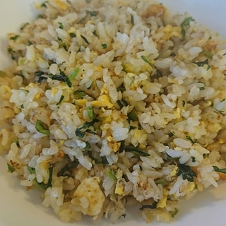 野沢菜ちりめんの和風チャーハン